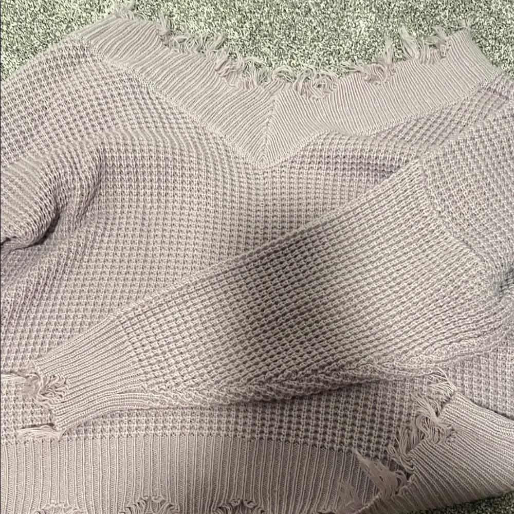 Zenana Outfitters V-Neck Sweater - Light Purple